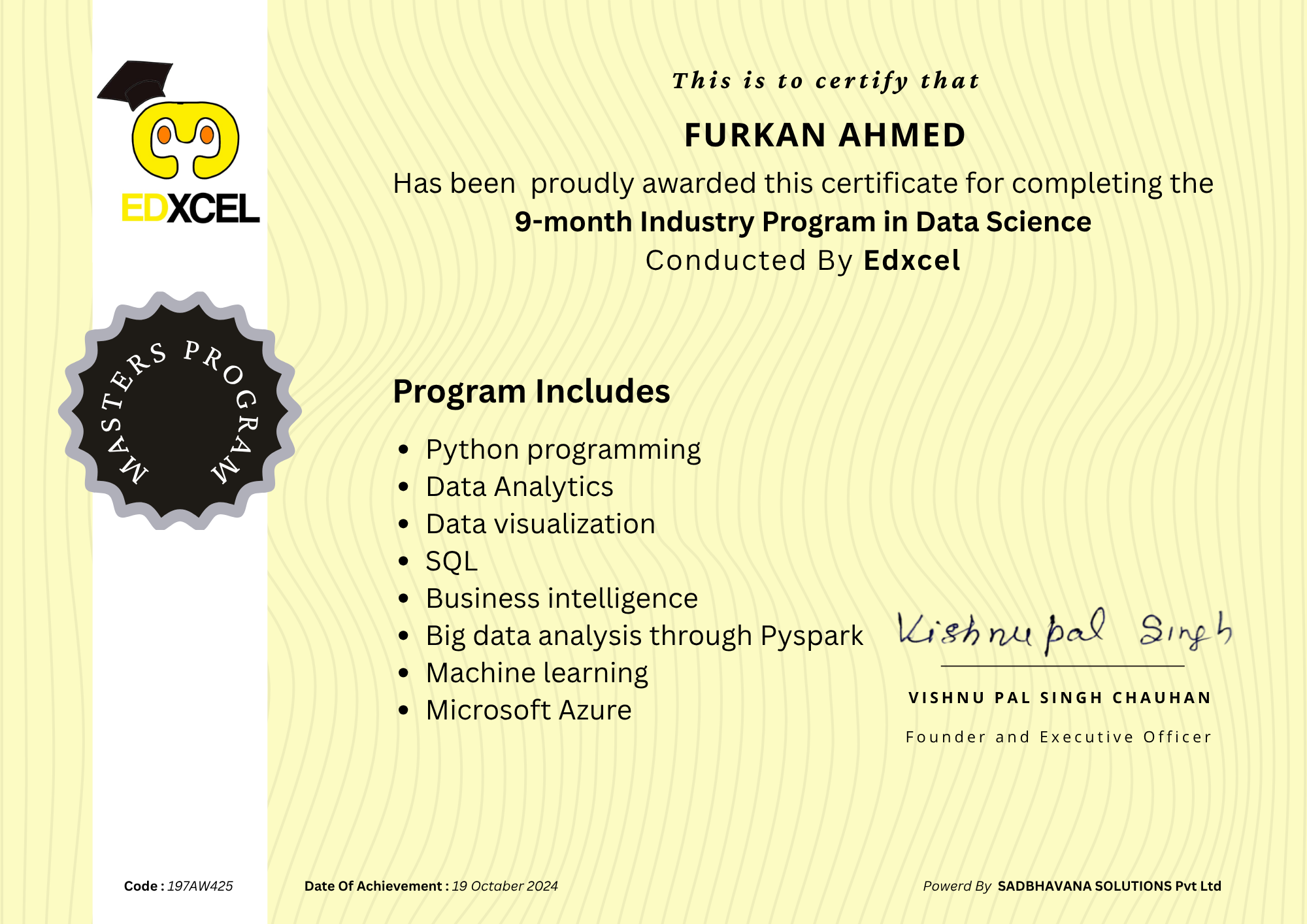 Program Certificate